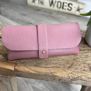 lusciousscarves Pink Leather Glasses Case