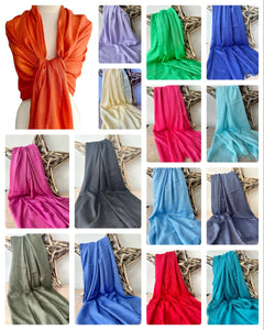 Plain Light Weight Cotton Blend Summer Scarf , Wrap, Shawl 26 Colours –  lusciousscarves