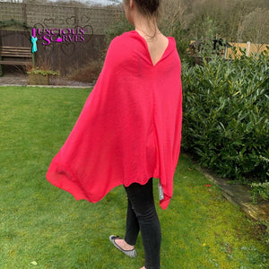 lusciousscarves Poncho Liners Hot Pink Light Weight Poncho