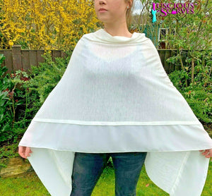 lusciousscarves Poncho Liners Ivory Light weight Poncho