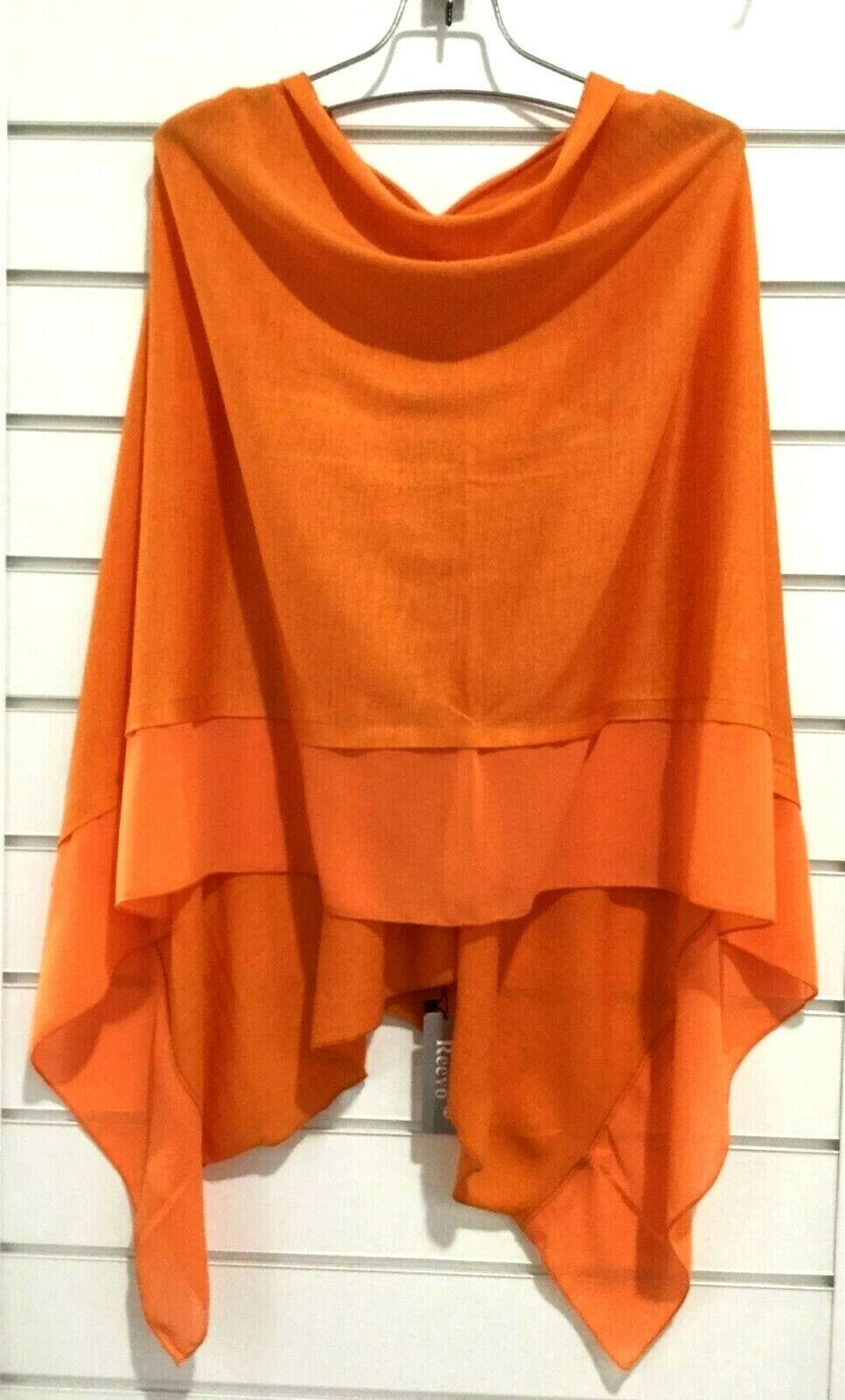 lusciousscarves Poncho Liners Orange Light Weight Poncho