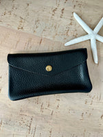 Load image into Gallery viewer, lusciousscarves Purses Black Italian Leather Zip and Popper Purse
