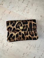 Load image into Gallery viewer, lusciousscarves Purses Brown Animal Print Small Metallic Italian Leather Coin Purse with Popper
