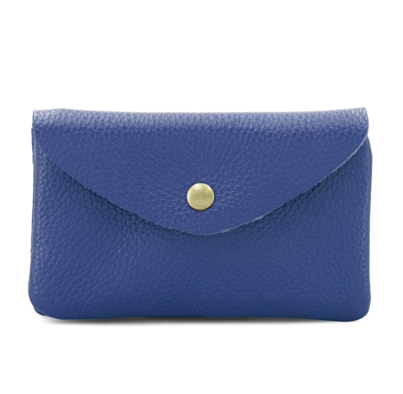 lusciousscarves Purses Cobalt Blue Italian Leather Zip and Poppet Purse