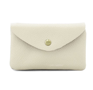 lusciousscarves Purses Cream Italian Leather Zip and Poppet Purse