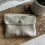 Load image into Gallery viewer, lusciousscarves Purses Gold Small Metallic Italian Leather Coin Purse
