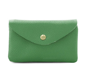 lusciousscarves Purses Green Italian Leather Zip and Poppet Purse