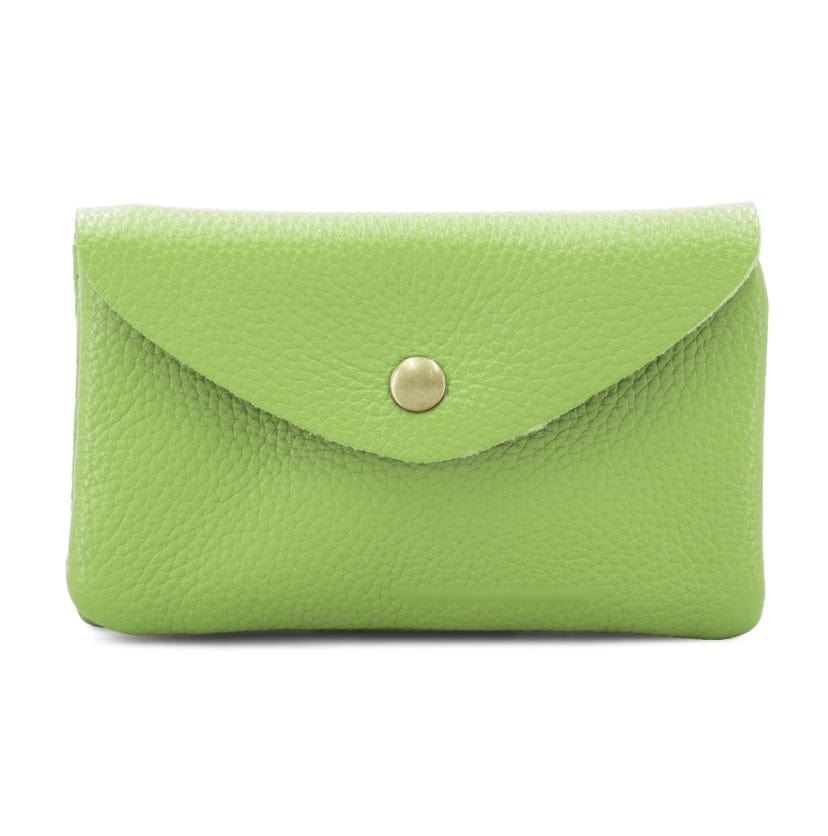 lusciousscarves Purses Lime Green Italian Leather Zip and Poppet Purse
