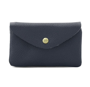 lusciousscarves Purses Navy Italian Leather Zip and Poppet Purse