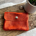 Load image into Gallery viewer, lusciousscarves Purses Orange Small Metallic Italian Leather Coin Purse
