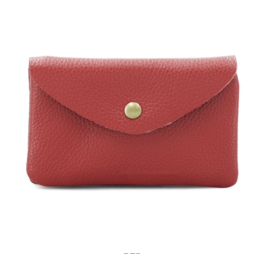 lusciousscarves Purses Red Italian Leather Zip and Poppet Purse