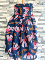 Load image into Gallery viewer, lusciousscarves Red Cuckoo Trailing Flowers Design Scarf , Navy, Pink and Tan.
