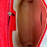 Load image into Gallery viewer, lusciousscarves Red Italian Leather Clutch Bag with Loop Handle
