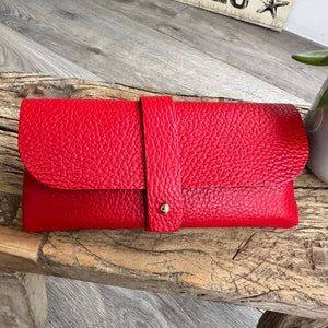 lusciousscarves Red Leather Glasses Case