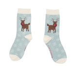 Load image into Gallery viewer, lusciousscarves Rudolph Bamboo Socks Ladies Miss Sparrow Blue
