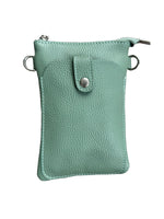 Load image into Gallery viewer, lusciousscarves Sage Green Small Italian Leather Crossbody Phone Bag , Available in 12 Colours

