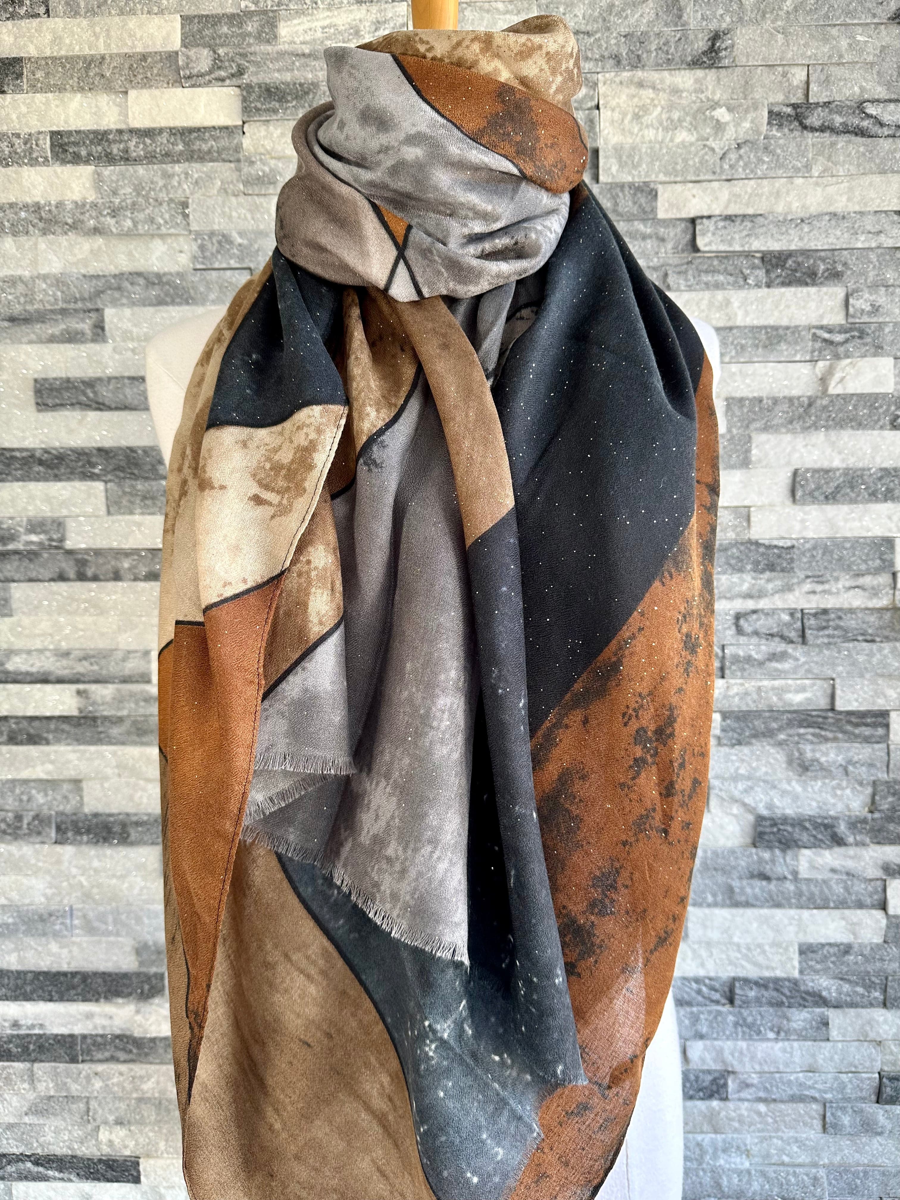 Grey and gold online scarf