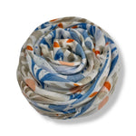 Load image into Gallery viewer, lusciousscarves Scarves Blue and Grey Daisy and Leaves Print Scarf, Light Weight
