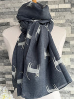 Load image into Gallery viewer, lusciousscarves Scarves Blue Denim Cats Scarf
