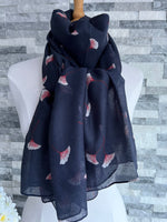Load image into Gallery viewer, lusciousscarves Scarves Blue Gingko Leaves Scarf
