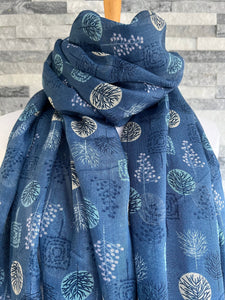 lusciousscarves Scarves Blue Woody Trees Scarf