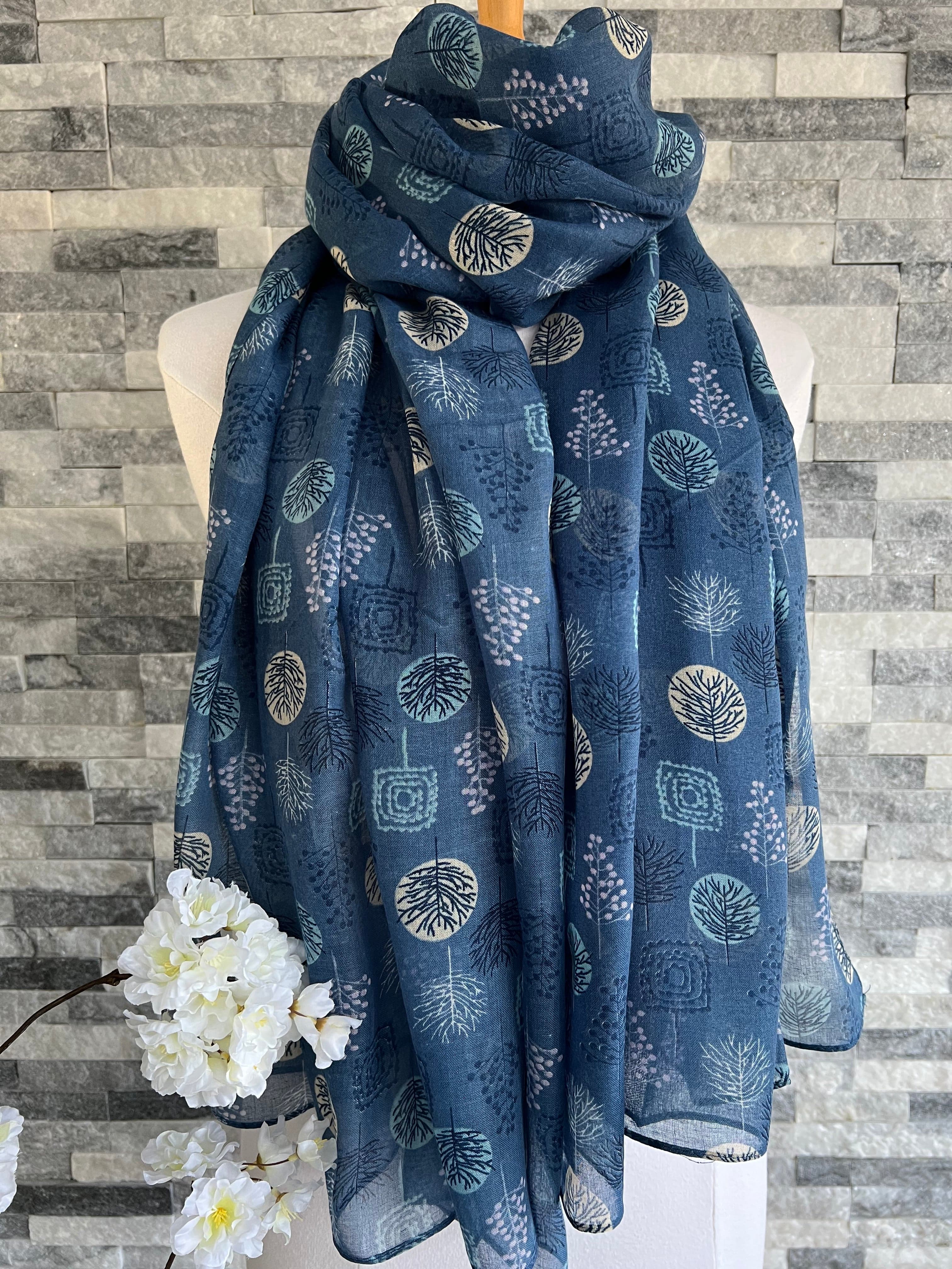 lusciousscarves Scarves Blue Woody Trees Scarf