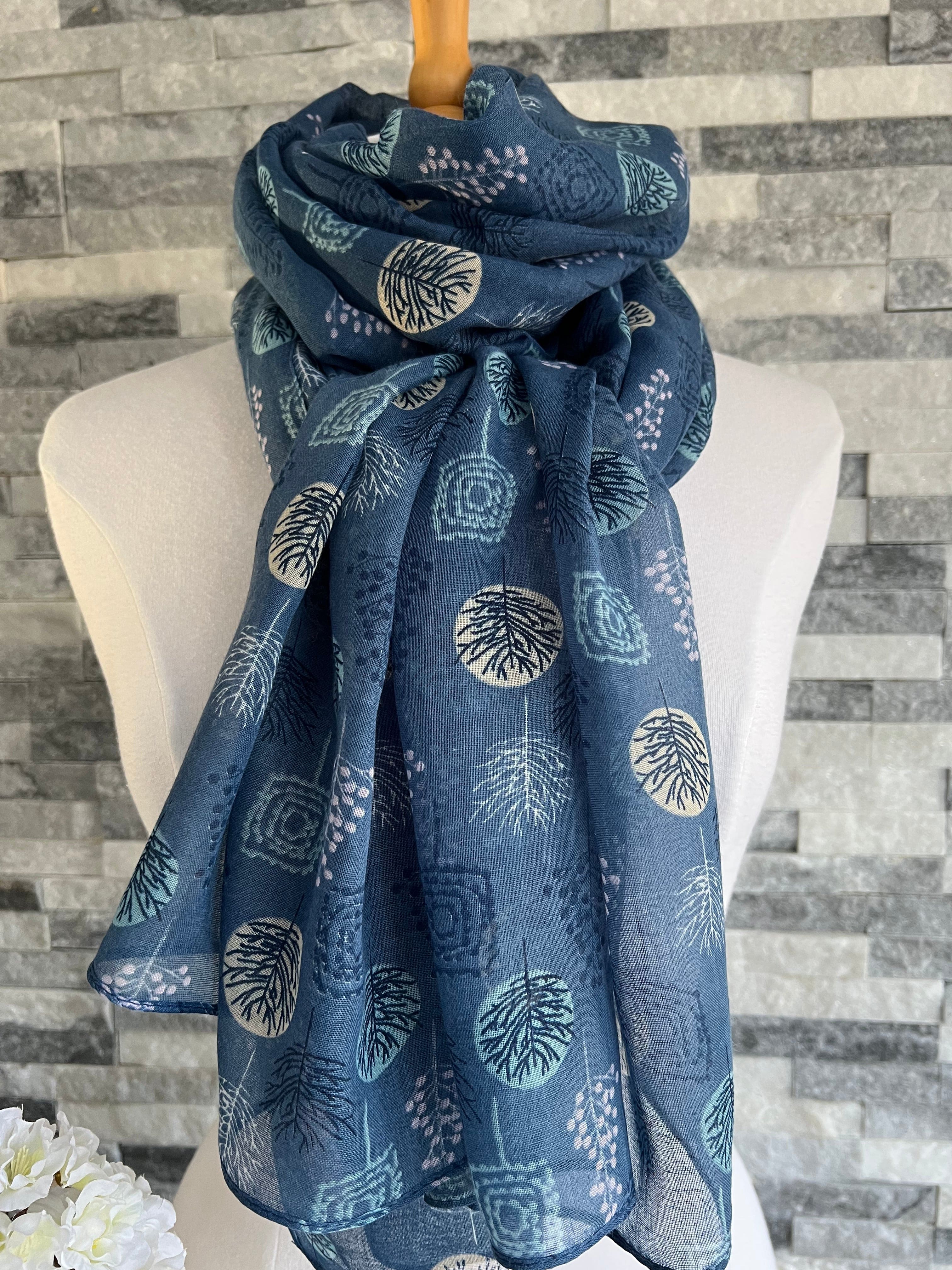 lusciousscarves Scarves Blue Woody Trees Scarf