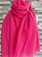 Load image into Gallery viewer, lusciousscarves Scarves Bright Pink Plain Light Weight Summer Scarf , Various Colours
