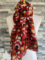 Load image into Gallery viewer, lusciousscarves Scarves Burnt Orange Block Floral Scarf
