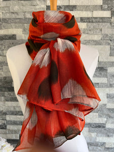 lusciousscarves Scarves Burnt Orange Faded Hearts Scarf