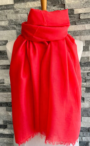 lusciousscarves Scarves Coral Plain Light Weight Summer Scarf , Various Colours