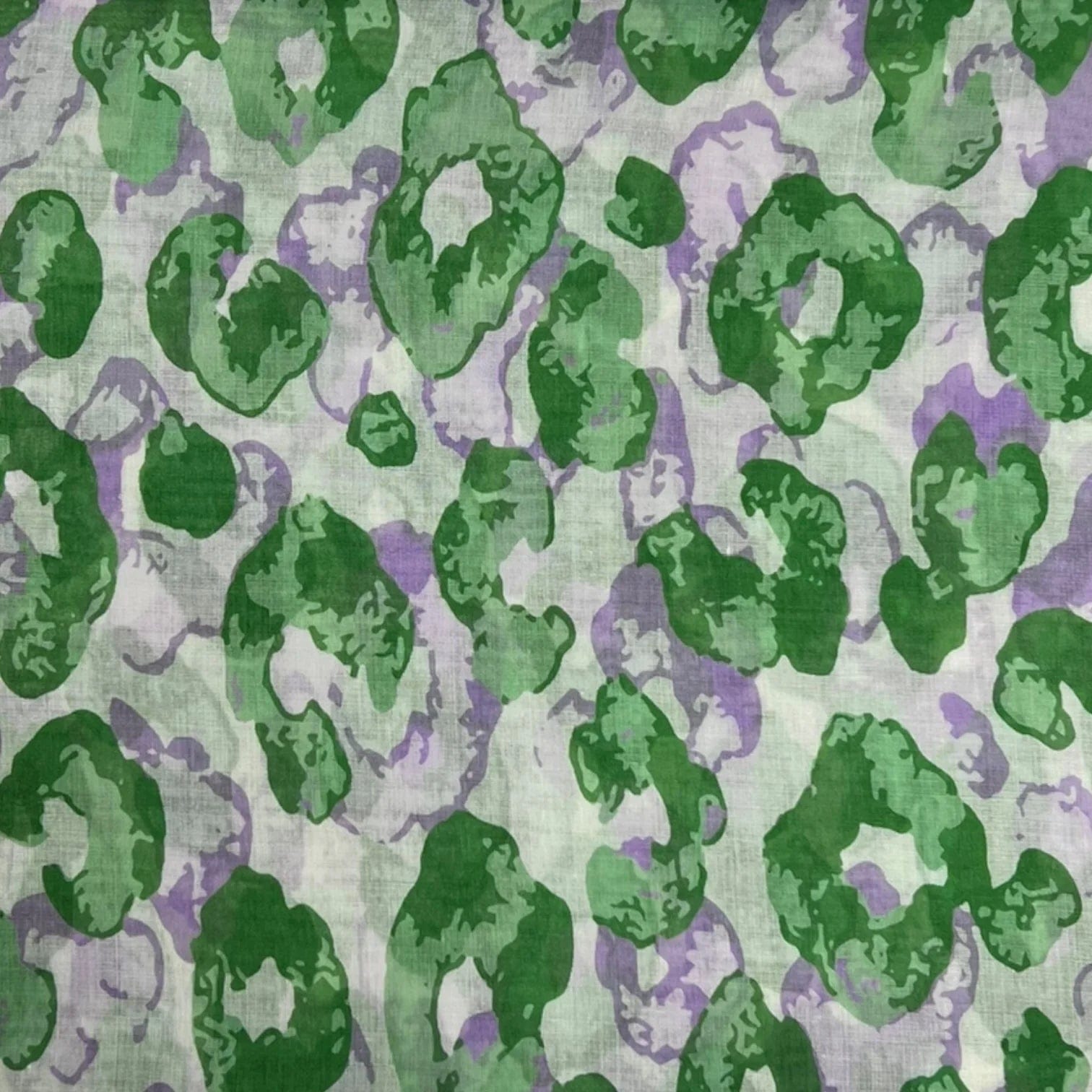 lusciousscarves Scarves Green and Lilac Summer Leopard print scarf, Light Weight