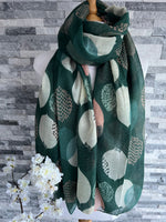 Load image into Gallery viewer, lusciousscarves Scarves Green Large Leaves Scarf
