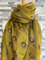 Load image into Gallery viewer, lusciousscarves Scarves Green Retro Dandelions Scarf
