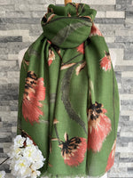 Load image into Gallery viewer, lusciousscarves Scarves Green Thistle Scarf
