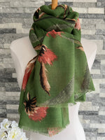 Load image into Gallery viewer, lusciousscarves Scarves Green Thistle Scarf
