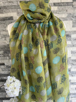 Load image into Gallery viewer, lusciousscarves Scarves Green Woody Trees Scarf

