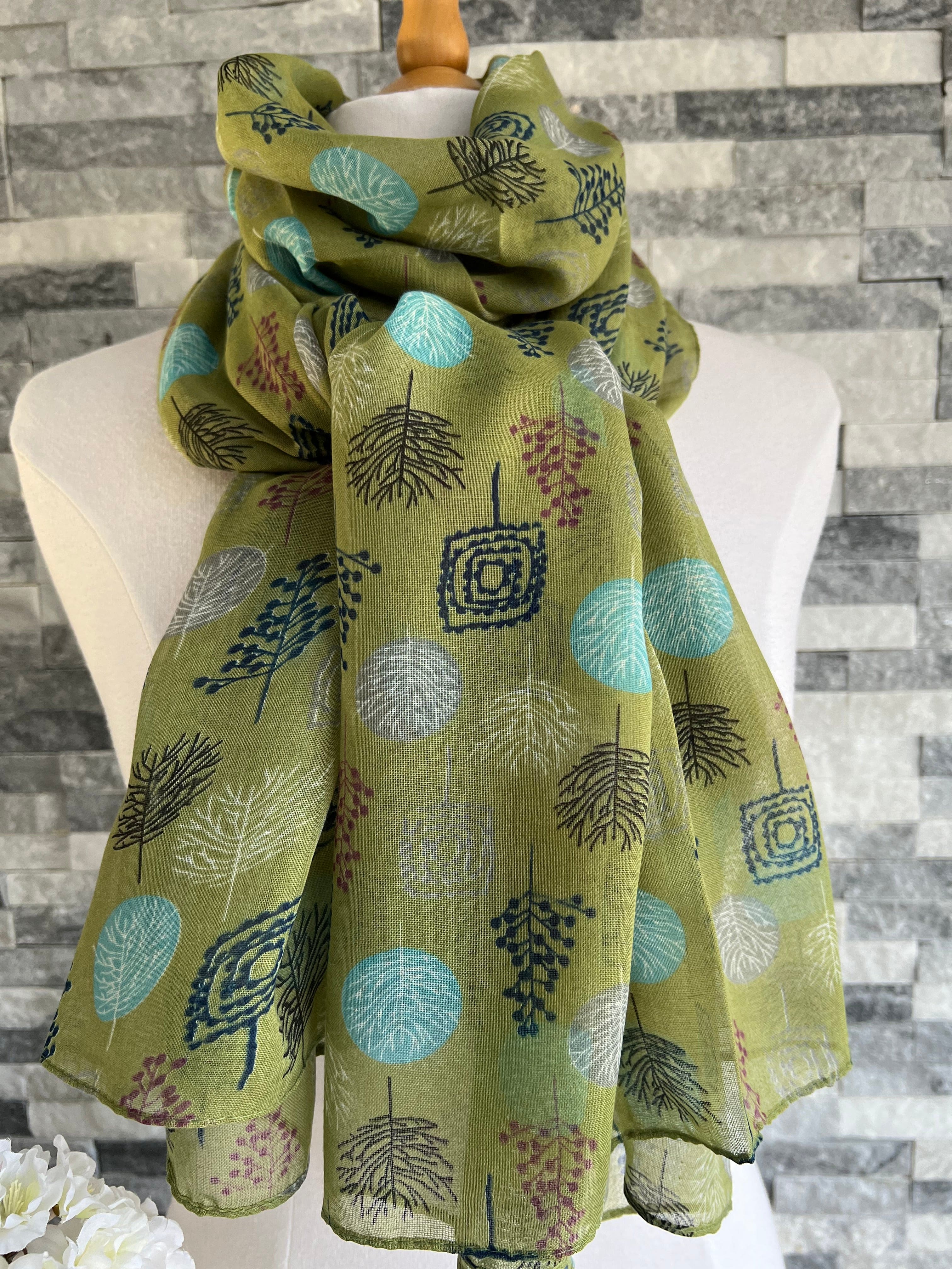 lusciousscarves Scarves Green Woody Trees Scarf