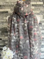 Load image into Gallery viewer, lusciousscarves Scarves Grey Block Floral Scarf
