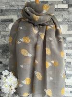 Load image into Gallery viewer, lusciousscarves Scarves Grey Hedgehogs Scarf
