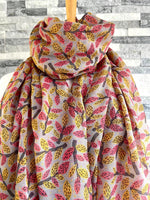 Load image into Gallery viewer, lusciousscarves Scarves Grey Leaves &amp; Branches Scarf
