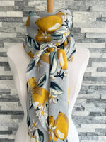 Load image into Gallery viewer, lusciousscarves Scarves Grey Lemon Tree Scarf
