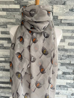 Load image into Gallery viewer, lusciousscarves Scarves Grey Retro Dandelions Scarf
