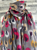 Load image into Gallery viewer, lusciousscarves Scarves Grey Sketch Trees Scarf
