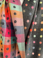 Load image into Gallery viewer, lusciousscarves Scarves Jacquard Spotty Dots Scarf Dark Grey

