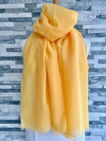 Load image into Gallery viewer, lusciousscarves Scarves Lemon Plain Light Weight Summer Scarf , Various Colours
