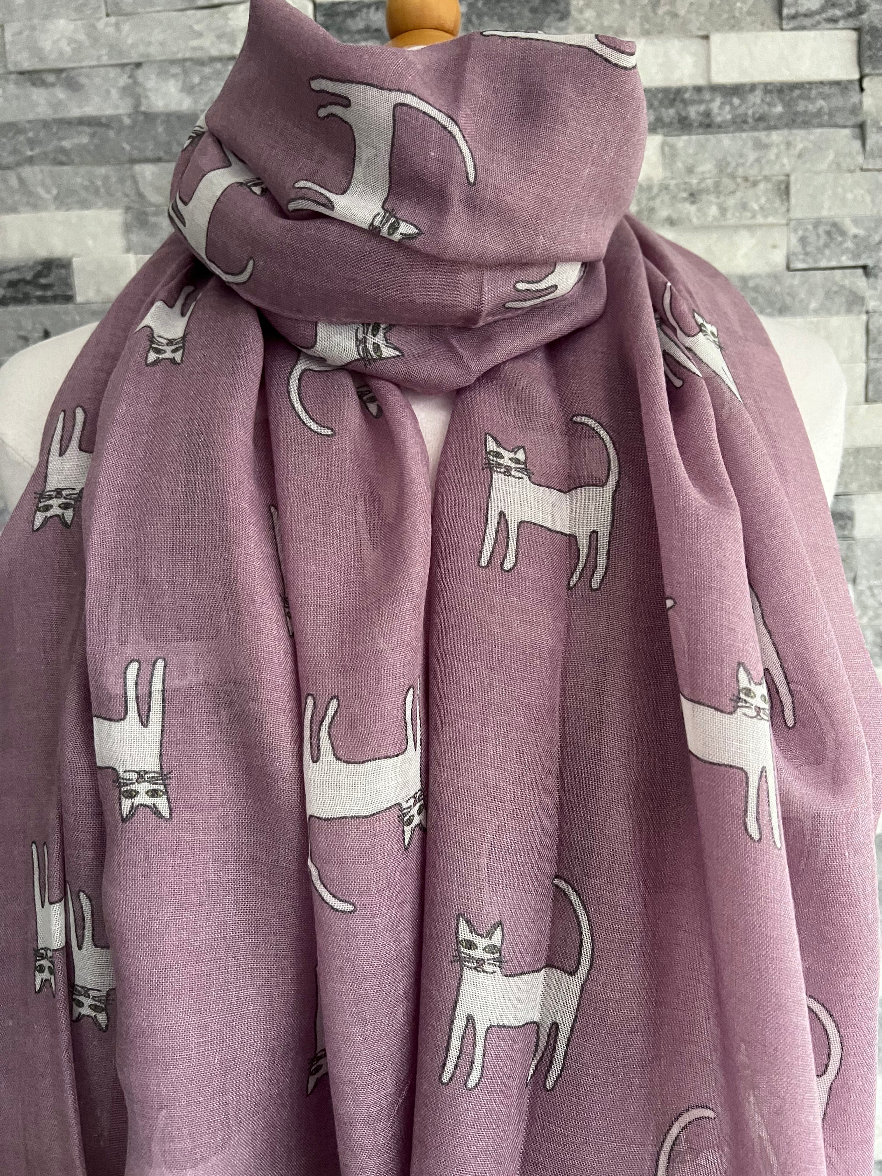 lusciousscarves Scarves Lilac Cats Scarf