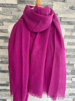 Load image into Gallery viewer, lusciousscarves Scarves Magenta Plain Light Weight Summer Scarf , Various Colours
