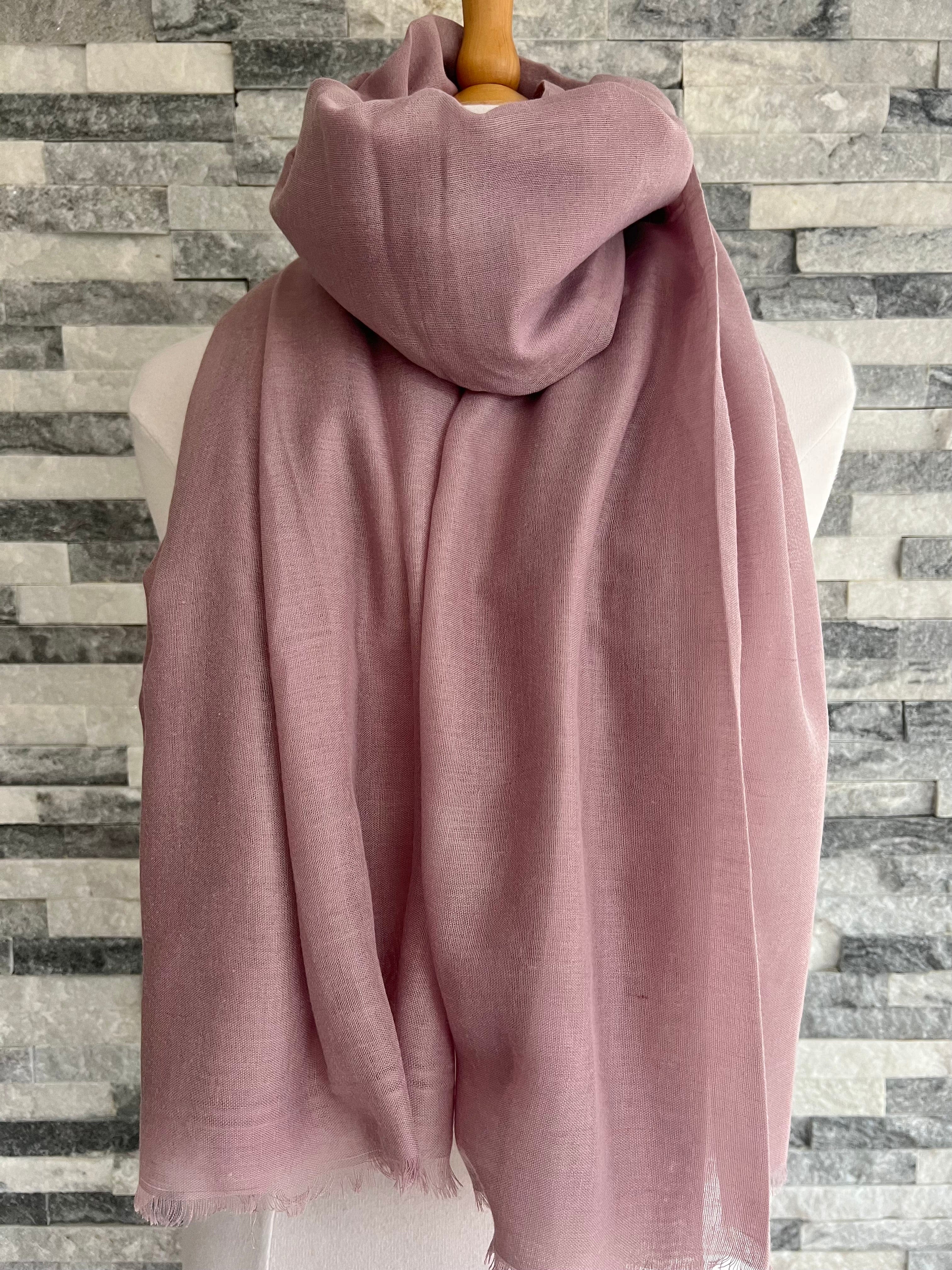 lusciousscarves Scarves Mauve Pink Plain Light Weight Summer Scarf , Various Colours