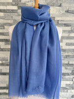 Load image into Gallery viewer, lusciousscarves Scarves Mid Blue Plain Light Weight Summer Scarf , Various Colours

